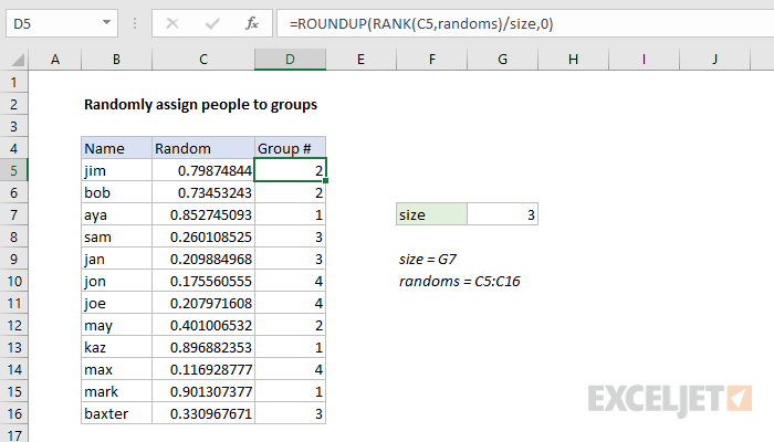 random assignment of participants to groups